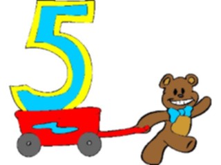 Sticker Custom Preview Image #092855 Occasions Birthdays Kids5th Birthday Bear