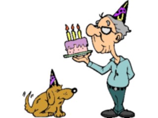 Sticker Custom Preview Image #092868 Occasions Birthdays Man Dogwith Cake