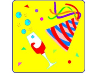 Sticker Custom Preview Image #092896 Occasions Birthdays Party Hat Champagne