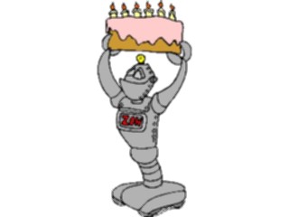 Sticker Custom Preview Image #092899 Occasions Birthdays Robotwith Cake