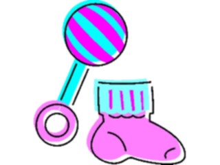 Sticker Custom Preview Image #092920 Occasions Births Baby Bootie Rattle