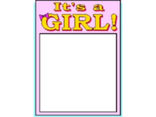 Sticker Custom Preview Image #093003 Occasions Births Itsa Girl Frame