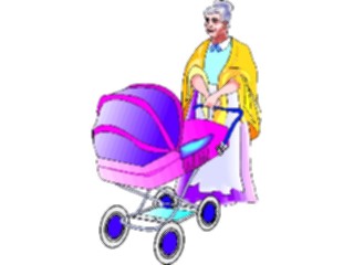 Sticker Custom Preview Image #093066 Occasions Births Woman Pushing Carriage