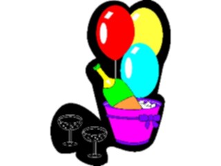 Sticker Custom Preview Image #093227 Occasions Parties Champagne Glasses