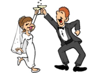 Sticker Custom Preview Image #093614 Occasions Weddings Bride Groom Toasting1