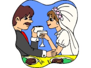 Sticker Custom Preview Image #093615 Occasions Weddings Bride Groom Toasting2