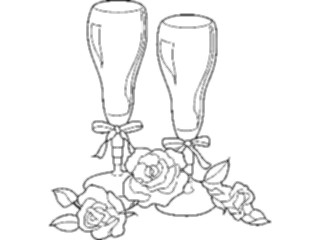 Sticker Custom Preview Image #093666 Occasions Weddings Champagne Glasses1