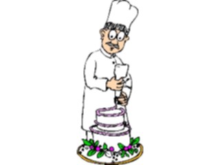 Sticker Custom Preview Image #093668 Occasions Weddings Chef Making Cake