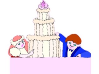 Sticker Custom Preview Image #093687 Occasions Weddings Eating Cake