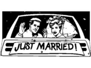 Sticker Custom Preview Image #093770 Occasions Weddings Just Married Car6