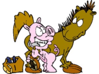 Sticker Custom Preview Image #093945 Occupations Cartoons Blacksmith Pig