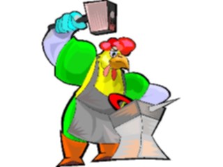 Sticker Custom Preview Image #093946 Occupations Cartoons Blacksmith Rooster