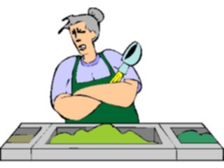 Sticker Custom Preview Image #093961 Occupations Cartoons Cafeteria Worker Grumpy