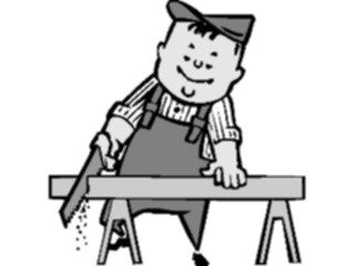 Sticker Custom Preview Image #093978 Occupations Cartoons Carpenterwith Saw