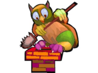 Sticker Custom Preview Image #094001 Occupations Cartoons Chimney Sweep Owl