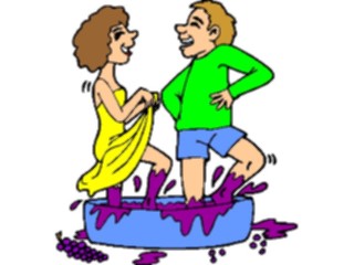 Sticker Custom Preview Image #094018 Occupations Cartoons Couple Making Wine