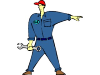 Sticker Custom Preview Image #094179 Occupations Cartoons Mechanic Pointing