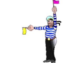Sticker Custom Preview Image #094323 Occupations Cartoons Sailor Flag Man