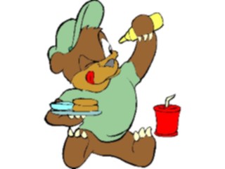 Sticker Custom Preview Image #094875 Outdoor Recreation Barbeques Picnics Bear Eating Burger