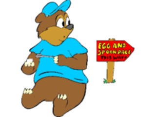 Sticker Custom Preview Image #094972 Outdoor Recreation Barbeques Picnics Spoon Egg Race Bear1