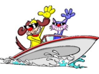 Sticker Custom Preview Image #095082 Outdoor Recreation Beach Water Boating Cat Dog