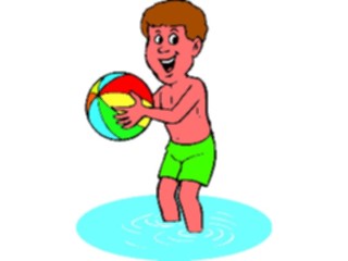 Sticker Custom Preview Image #095102 Outdoor Recreation Beach Water Boywith Beach Ball2