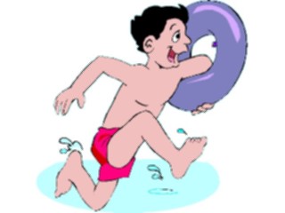 Sticker Custom Preview Image #095103 Outdoor Recreation Beach Water Boywith Innertube