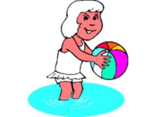 Sticker Custom Preview Image #095258 Outdoor Recreation Beach Water Girlwith Beach Ball