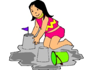 Sticker Custom Preview Image #095260 Outdoor Recreation Beach Water Girlwith Sand Castle