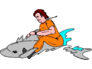 Sticker Custom Preview Image #095415 Outdoor Recreation Beach Water Man Riding Dolphin