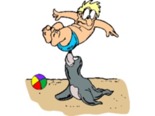 Sticker Custom Preview Image #095567 Outdoor Recreation Beach Water Seal Boy