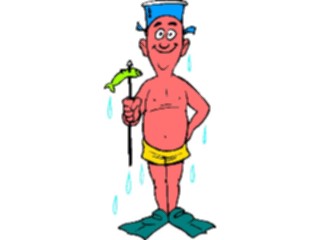 Sticker Custom Preview Image #095601 Outdoor Recreation Beach Water Snorkeler Holding Fish2