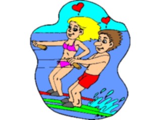 Sticker Custom Preview Image #095890 Outdoor Recreation Beach Water Water Skiing Couple