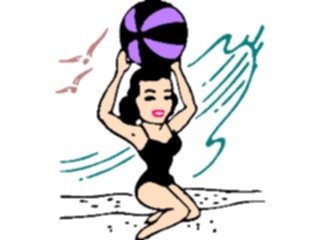 Sticker Custom Preview Image #095954 Outdoor Recreation Beach Water Woman Beach Ball1