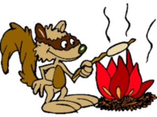 Sticker Custom Preview Image #096184 Outdoor Recreation Camping Weenie Roasting Raccoon