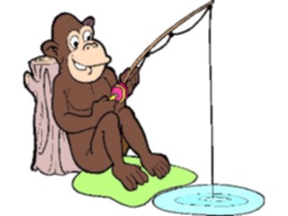 Sticker Custom Preview Image #096570 Outdoor Recreation Fishing Fishing Monkey