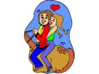 Sticker Custom Preview Image #096694 Outdoor Recreation General Couple Horseback Riding