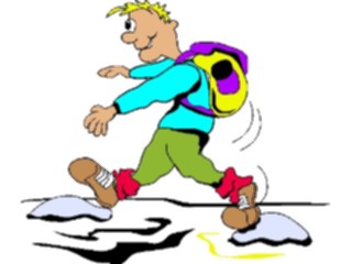 Sticker Custom Preview Image #096956 Outdoor Recreation Hiking Climbing Hiker Crossing Water