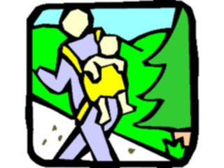 Sticker Custom Preview Image #096964 Outdoor Recreation Hiking Climbing Hikerwith Child