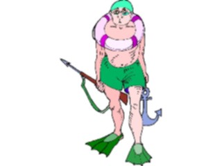 Sticker Custom Preview Image #097285 Outdoor Recreation Scuba Scuba Diverwith Spear