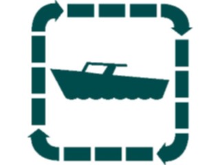 Sticker Custom Preview Image #097317 Outdoor Recreation Silhouettes Boat Circling Area