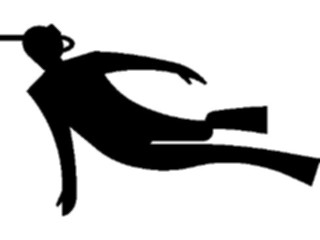 Sticker Custom Preview Image #097383 Outdoor Recreation Silhouettes Snorkeler