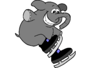 Sticker Custom Preview Image #097420 Outdoor Recreation Skating Ice Skating Elephant