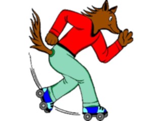 Sticker Custom Preview Image #097522 Outdoor Recreation Skating Roller Skating Wolf