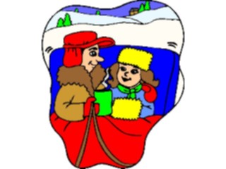 Sticker Custom Preview Image #097608 Outdoor Recreation Winter Activities Couplein Sleigh