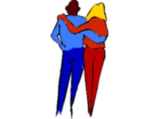 Sticker Custom Preview Image #097692 People Brush Stroke Couple Embracing