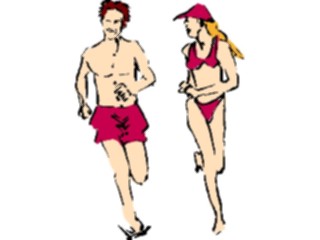 Sticker Custom Preview Image #097693 People Brush Stroke Couple Running