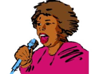 Sticker Custom Preview Image #097780 People Brush Stroke Woman Singing