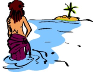 Sticker Custom Preview Image #097797 People Brush Stroke Woman Standingin Ocean