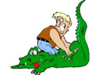 Sticker Custom Preview Image #098068 People Cartoons Alligator Wrestler